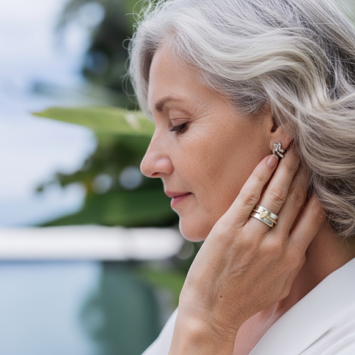 Madeline | Vintage Golden Heart Silver Ring