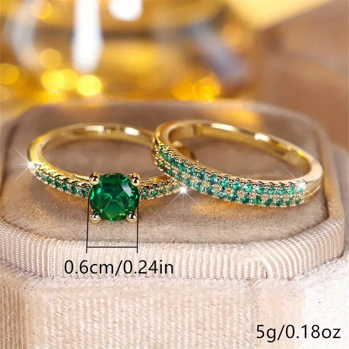 Serena Emerald Duo Ring emerald | Gold