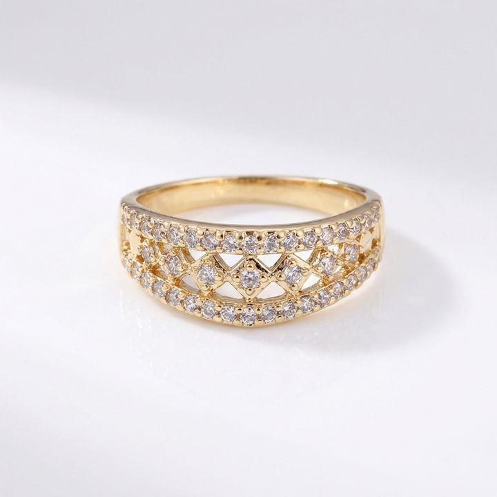 GOLD PAVE BAND RING