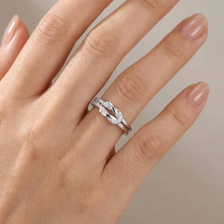 SILVER ZIRCONIA WRAP RING - (ADJUSTABLE)