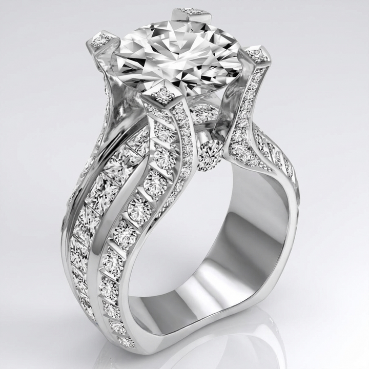 SILVER DIAMOND GLAMOUR RING