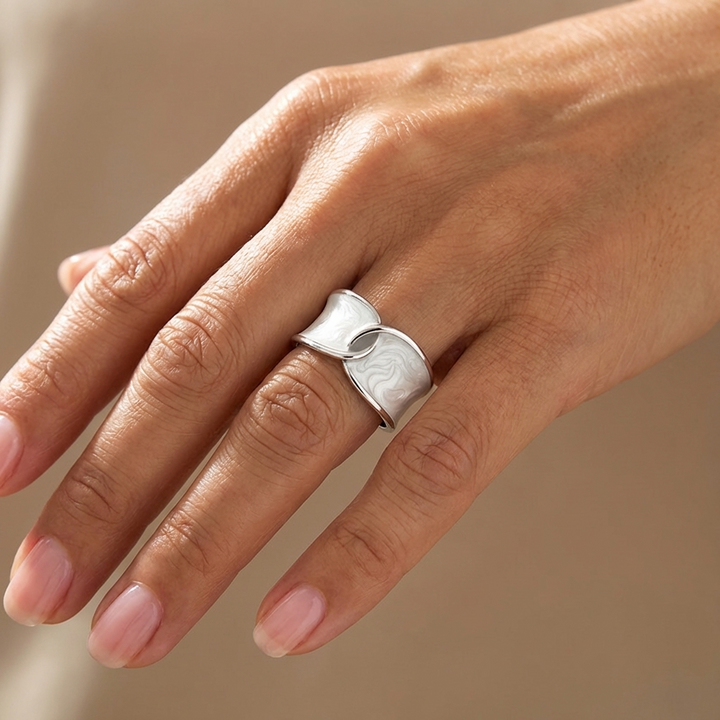 JADE DOUBLE STONE RING - (ADJUSTABLE)