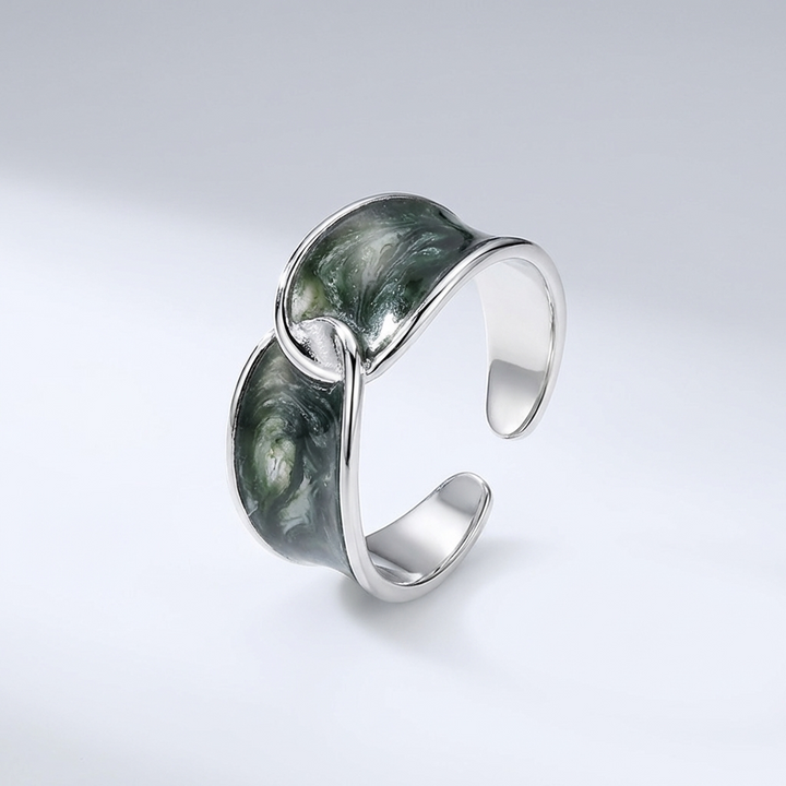 JADE DOUBLE STONE RING - (ADJUSTABLE)