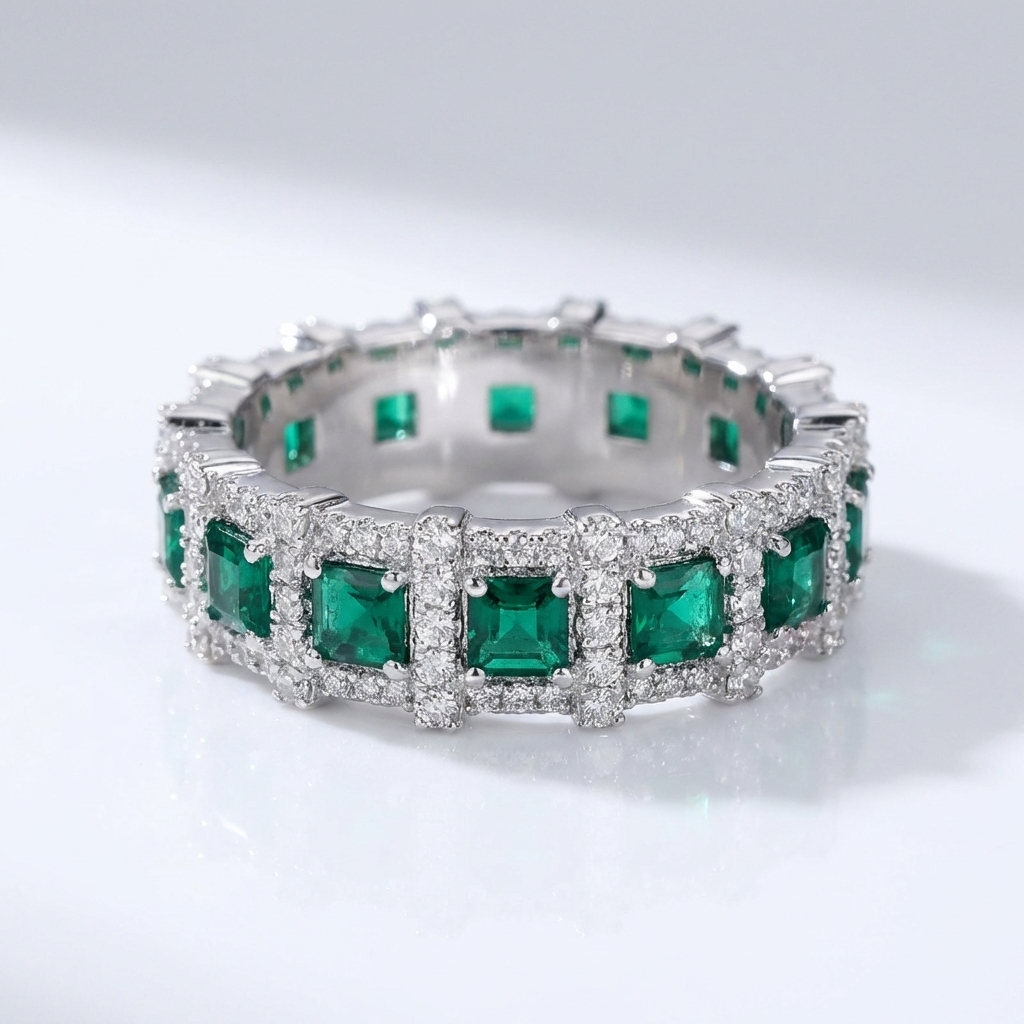 GREEN ETERNITY RING