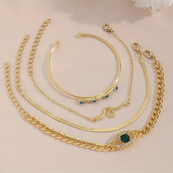 Serpina Veyra Bracelet emerald | Gold