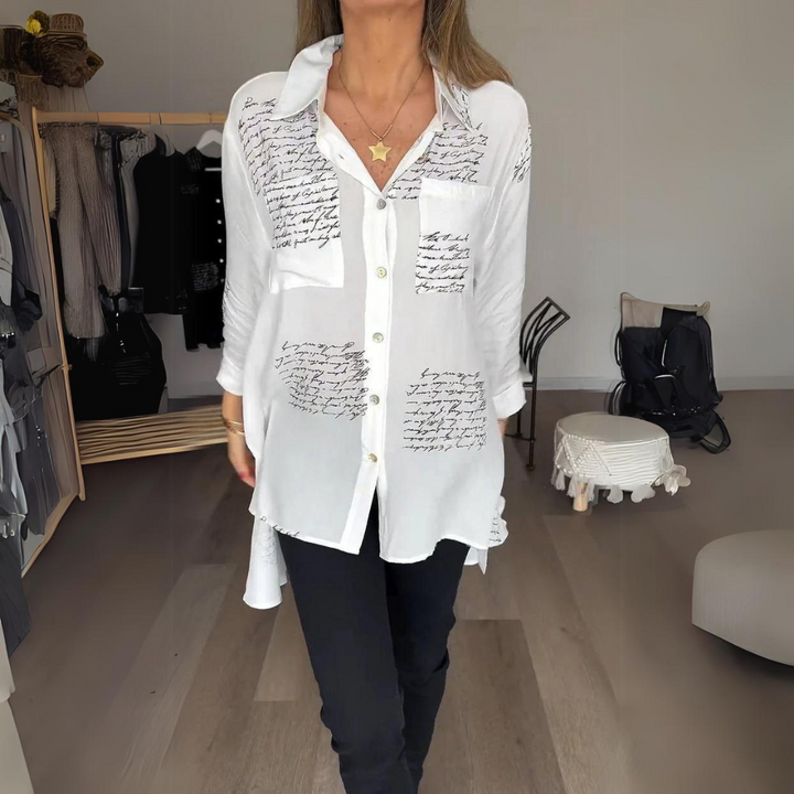 Zoey - Handwritten Button-Up Shirt