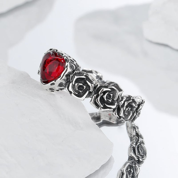 Josephine | Vintage Silver Rose Heart Ring