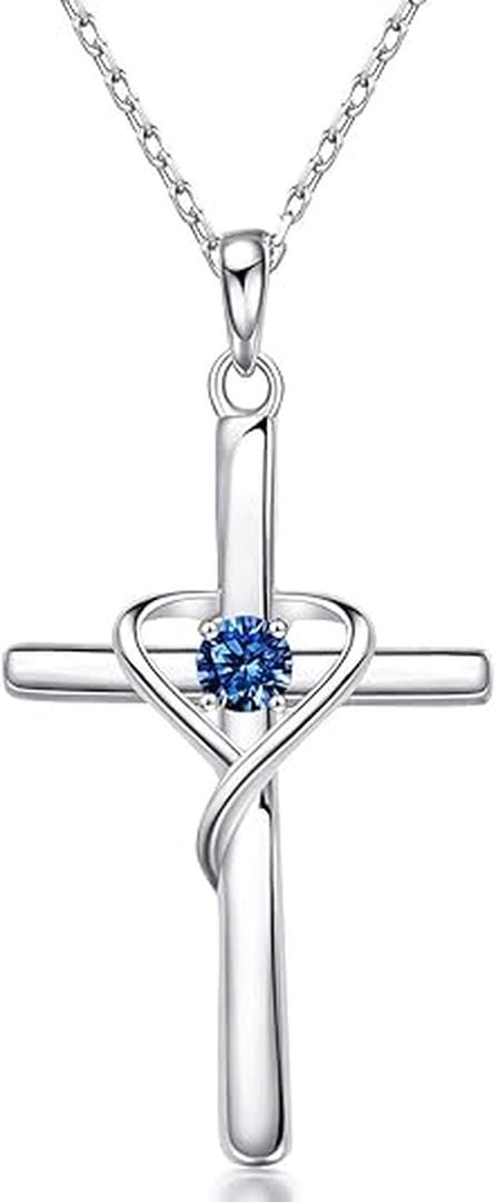 Sapphire Cross Necklace