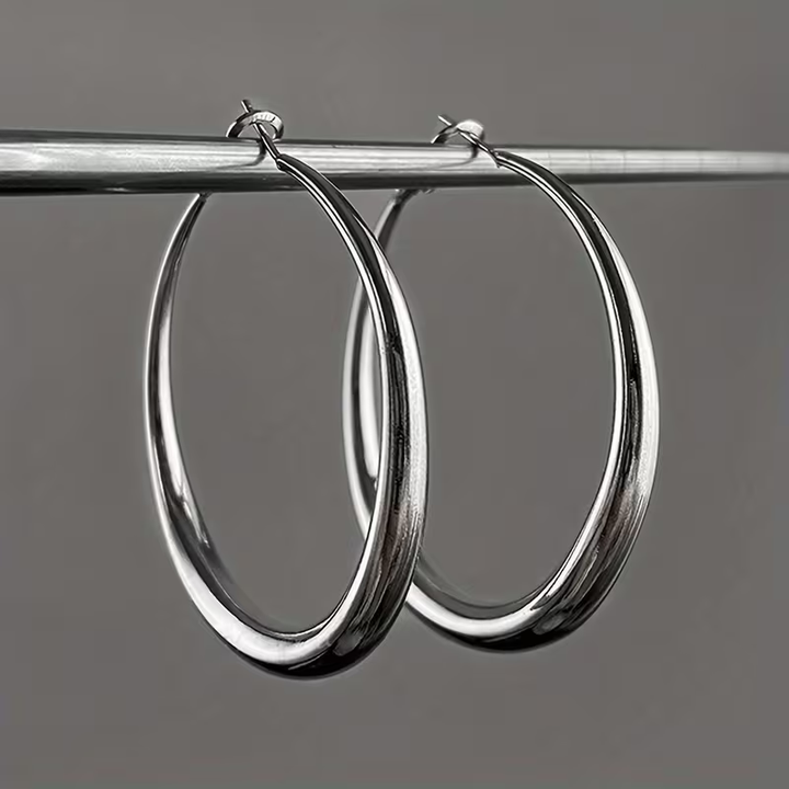 Big Hula Silver Earrings
