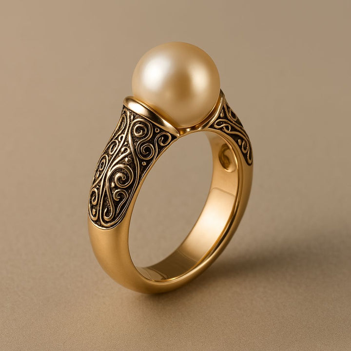 Lucia | Vintage Pearl Golden Ring