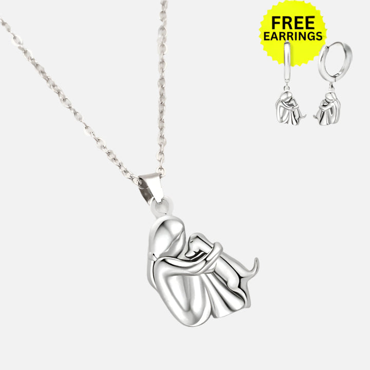 Hug Pendant Necklace with Bonus Earrings â€“ Limited Time Offer