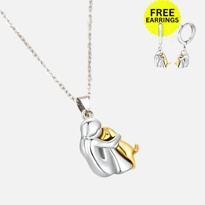 Hug Pendant Necklace with Bonus Earrings â€“ Limited Time Offer